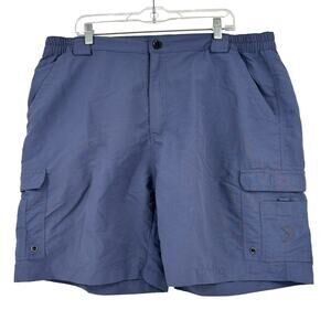 Reel Legends Cargo Shorts Mens Size 2XL Blue Nylon Performance 7 Inch Inseam